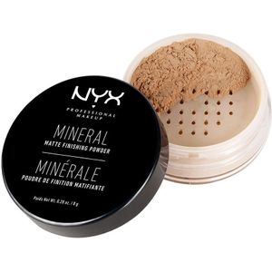 NYX Professional Makeup Mineraal afgewerkt poeder, vrij poeder, matte afwerking, glanscontrole, kleur: medium/donker