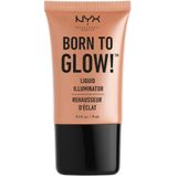 NYX Professional Makeup Born to Glow Liquid Illuminator, Vloeibare Glans Make-up, Highlighter, Foundation Base, Vegan Formule, Kleur: Gleam