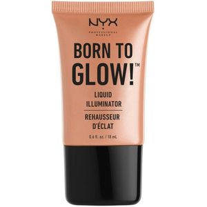 NYX Professional Makeup Born to Glow Liquid Illuminator, Vloeibare Glans Make-up, Highlighter, Foundation Base, Vegan Formule, Kleur: Gleam