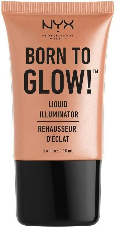 NYX Professional Makeup Born to Glow Liquid Illuminator, Vloeibare Glans Make-up, Highlighter, Foundation Base, Vegan Formule, Kleur: Gleam