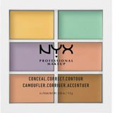 NYX Professional Makeup Color Correcting Palet, concealer make-uppalet, 6 romige mengbare tinten