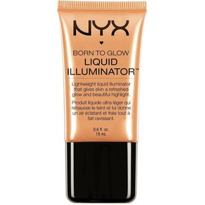 NYX Professional Makeup Born to Glow Liquid Illuminator, Flüssiges Schimmer Makeup, Highlighter, Foundation Base, Vegane Formel, Farbton: Pure Gold