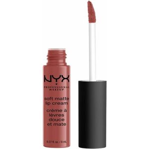 NYX Professional Makeup Lippenstift, soft matte lippencrème, matte afwerking, sterk gepigmenteerd, langdurig, veganistische formule, kleur: Rome