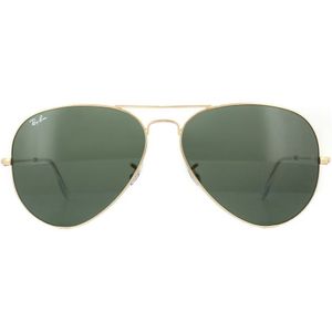 Ray-Ban, Accessoires, Heren, Geel, 62 MM, Aviator Large Metal Zonnebril Groene Lens