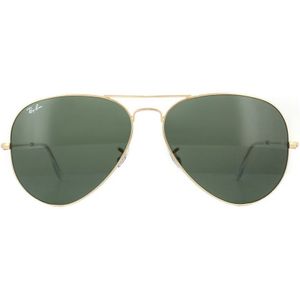 Ray-Ban Dames Aviator zonnebril, Goud (frame: goud, glazen: gepolariseerd groen klassiek 001/58), XL (Fabrikant Maat:62)