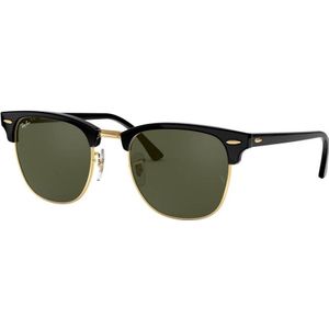 Ray-Ban Zonnebril  Clubmaster 3016 W0365 Zwart Groen G-15 Grote 51mm | Sunglasses