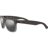 Ray-Ban Zonnebril  Justin 4165 852/88 Rubber Grijs Zilver Spiegel Verloop 55mm | Sunglasses