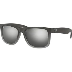 Ray-Ban Zonnebril  Justin 4165 852/88 Rubber Grijs Zilver Spiegel Verloop 55mm | Sunglasses