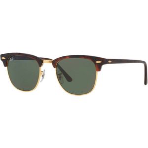 Ray-Ban, Accessoires, Dames, Groen, 49 MM, Rb 3016 Zonnebril Clubmaster Classic Gepolariseerd