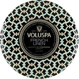 Voluspa Geurkaars Maison Noir French Linen 3 Wick Tin Candle