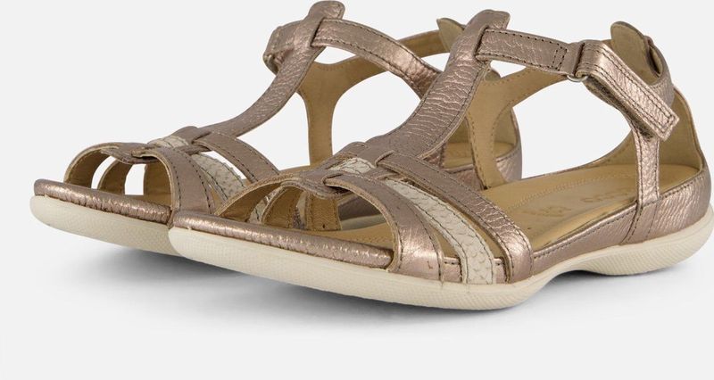 Ecco - Flach - Sandalen - Zwart - Leer