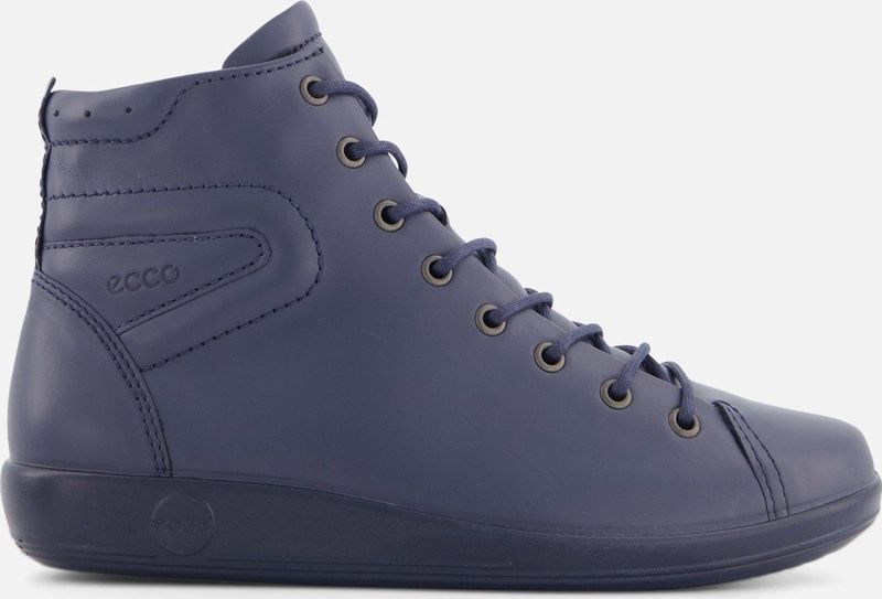 Ecco Soft 2 0 Veterboots blauw Leer - Dames