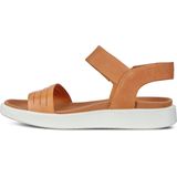 ECCO Flowt Flat Sandal - Lion Cashmere - Leer - Verstelbare Bandjes - Anatomische Leest