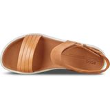 ECCO Flowt Flat Sandal - Lion Cashmere - Leer - Verstelbare Bandjes - Anatomische Leest