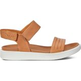 ECCO Flowt Flat Sandal - Lion Cashmere - Leer - Verstelbare Bandjes - Anatomische Leest
