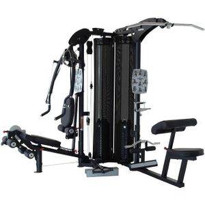 Inspire Fitness M5 Krachtstation - Voor Meerdere Gebruikers - Home Gym - met Lat Bar, EZ Curl Bar, D Handles & Low Row Handles - Matzwart