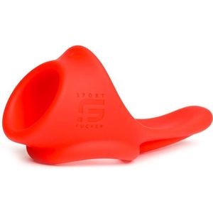 Sport Fucker - Liquid Silicone Tailslide Cockring - Uitrekbaar - Rood