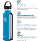 Hydro Flask Isothermische fles 709 ml. Roestvrij staal, vacuüm. Geïsoleerde fles, flex-cap, anti-lek en poedercoating, BPA-vrij, standaard opening, steen