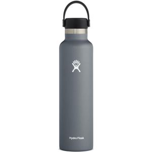 Hydro Flask Isothermische fles 709 ml. Roestvrij staal, vacuüm. Geïsoleerde fles, flex-cap, anti-lek en poedercoating, BPA-vrij, standaard opening, steen