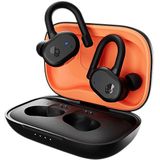 Skullcandy Push Active True Wireless Bluetooth-oordopje voor in het oor, te gebruiken met iPhone en Android, met oplaadetui en microfoon, IP55 water- en stofbestendig - zwart/oranje