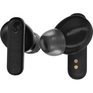 Skullcandy Smokin' Buds, draadloze oordopjes met Supreme Sound, 50% gerecycled plastic en microfoon, 20 uur accuduur, oordopjes met Bluetooth voor iPhone, Android enzovoort – Zwart