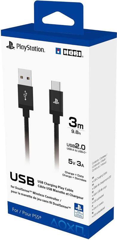 HORI - DualSense Oplaadkabel - Zwart - 3 Meter - USB