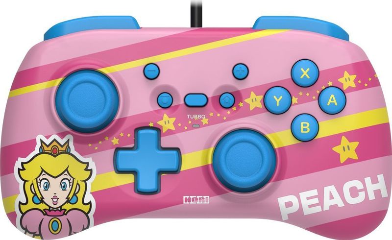 Hori - Mini Peach - Gamecontroller - Roze - Bedraad - Turbofunctie