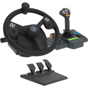 HORI - Farming Control System for PC (Windows 11/10) for Farming Simulator with Full-Size Steering Wheel, Control Panel&Pedals
