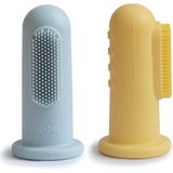 Mushie - Finger Toothbrush - Vingertandenborstel - Clay/Sand - Siliconen - 2 Stuks