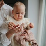 Mushie Baby Tandenborstel - Shifting Sand + Blush (set van 2)