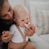 Mushie Baby Tandenborstel - Shifting Sand + Blush (set van 2)