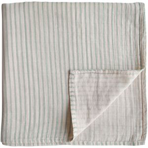 Mushie Hydrofiele Doek XL Swaddle - Sage Stripes
