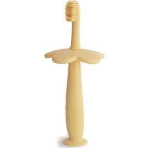 Mushie - Flower Pale Daffodil - Kindertandenborstel - Zacht Siliconen Materiaal