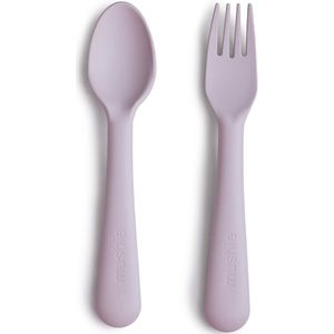 Mushie - Kinderservies Vork & Lepel - Bestek - Soft Lilac