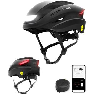 Lumos Ultra Smart Helm | Fietshelm | led-verlichting voor en achter | Richtingaanwijzers | Remlichten | Bluetooth aangesloten | Volwassene: Dames, heren (Charcoal Black, maat: XL)