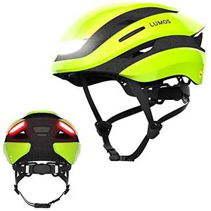 Lumos Ultra Smart Helm | Fietshelm | led-verlichting voor en achter | Richtingaanwijzers | Remlichten | Bluetooth aangesloten | Volwassene: Dames, heren (Electric Lime, maat: XL)