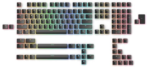 Glorious - Aura v2 - Keycaps - Zwart - 145 Stuks