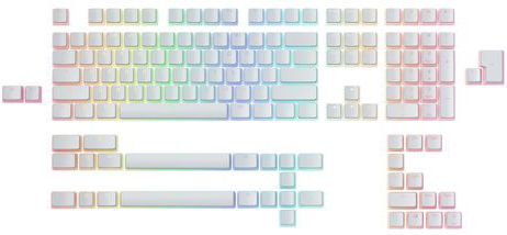 Glorious Gaming - Aura Keycaps V2 - PBT Pudding Keycaps - Wit - RGB-vriendelijk