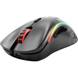 Glorious Gaming Model D draadloze gamingmuis - 69 g superlicht, lagvrije 2,4 GHz draadloos, tot 71 uur batterijduur, RGB, BAMF-sensor, ergonomisch, 6 knoppen - zwart