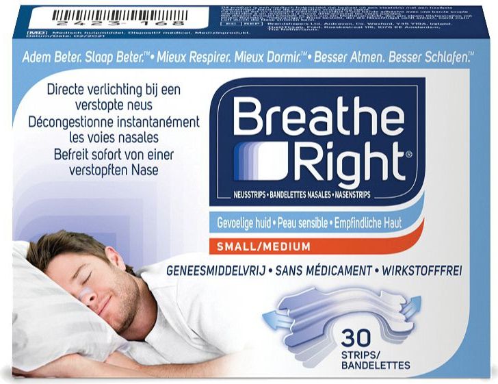 Breathe Right - Anti Snurk Neusstrips - Transparant - Gevoelige Huid - 30 Stuks