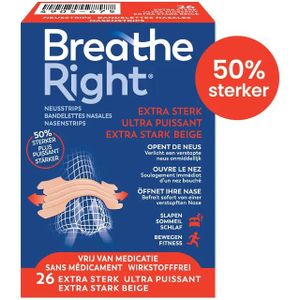 Breathe Right - Extra Sterk - Neusstrips - Huidskleurig - 26 Stuks