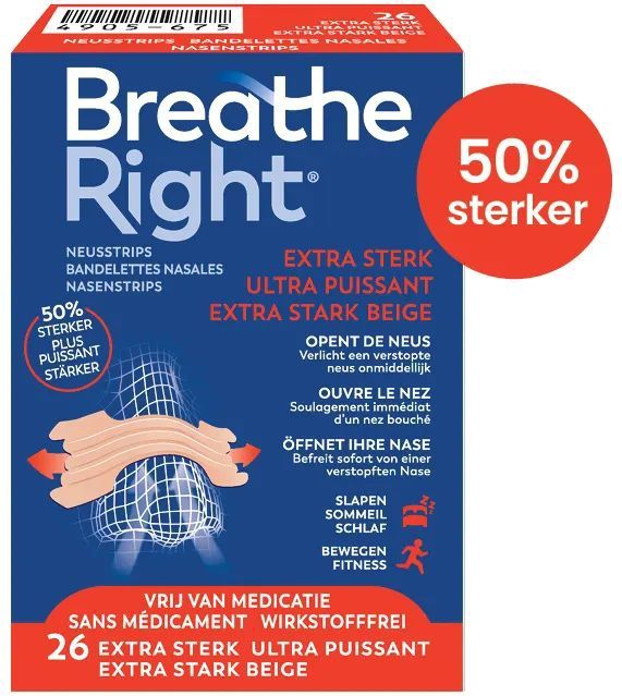 Breathe Right - Extra Sterk - Neusstrips - Huidskleurig - 26 Stuks