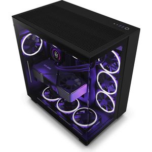 NZXT - H9 Flow - ATX Tower PC Gaming Case - Zwart - Gehard Glas