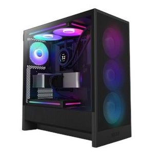 NZXT H5 Flow RGB - Compact Medium Tower ATX Gaming PC-behuizing - Hoge luchtstroom - F360 RGBCore (CV) inbegrepen - Radiatorhouder voorzijde 360 mm, zwart