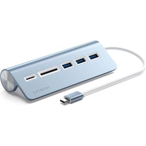 Satechi TYPE C Aluminum USB Hub & Card Reader Blue