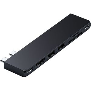 Satechi Pro Hub Slim (USB C), Docking station + USB-hub, Zwart