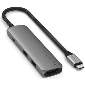 SATECHI Hub USB C 4 in 1 - Multiport Adapter - Spacegrijs - 4K HDMI - 100W PD Opladen