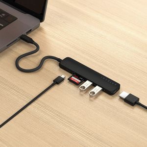 Satechi - 6-in-1 USB-C Multiport Adapter - Zwart - Aluminium