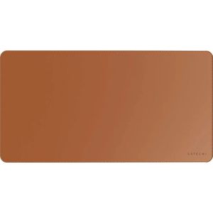 SATECHI Bureaumat, Grote Muismat, Kras- en Waterbestendig, Gemakkelijk Schoon te Maken, Bureau Mat voor Kantoor en Thuis, 68 cm x 31,5 cm x 0,3 cm - Synthetisch Materiaal (PU), Bruin
