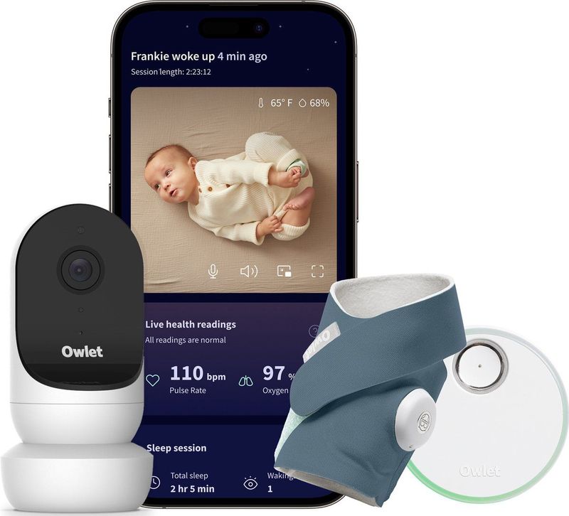 Owlet - Dream Sock & Cam 2 - Slimme Babyfoonbundel - Bedtime Blue
